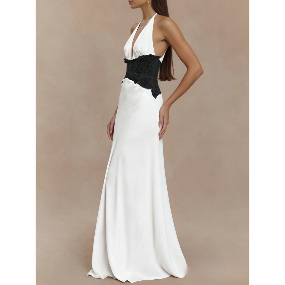Halter Neck Lace Trimmed Maxi Dress - Picture 14 of 15